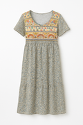 Bohemian casual damesjurk met patchwork print – Yara