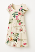 Bloemenprint Maxi Jurk met Gelaagde Pasvorm – Gisella