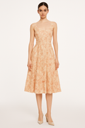 Corset Midi Jurk met Bloemenprint en Split - Elise