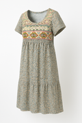 Bohemian casual damesjurk met patchwork print – Yara