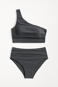 Bikini dames satijn één-schouder volant elegant – Marilou
