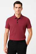 Heren Polo Shirt van Katoen en Hennep met Ruittextuur – George