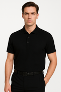 Heren Polo Shirt van Katoen en Hennep met Ruittextuur – George