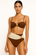 Bikini dames elegant bruin tropisch comfortabel – Amara