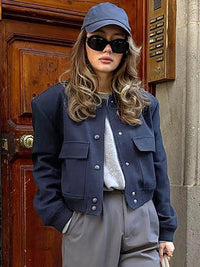 Tijdloos navy bomberjack voor dames – Sophie