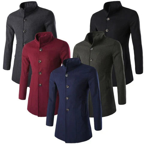 Heren Slim-Fit Winterjas met Staande Kraag - Eduard