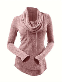 Warme dames sweater met ribgebreide details – Lianne