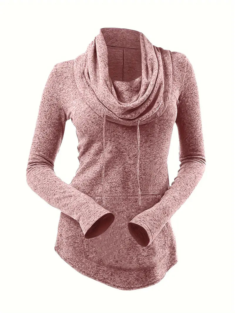 Warme dames sweater met ribgebreide details – Lianne
