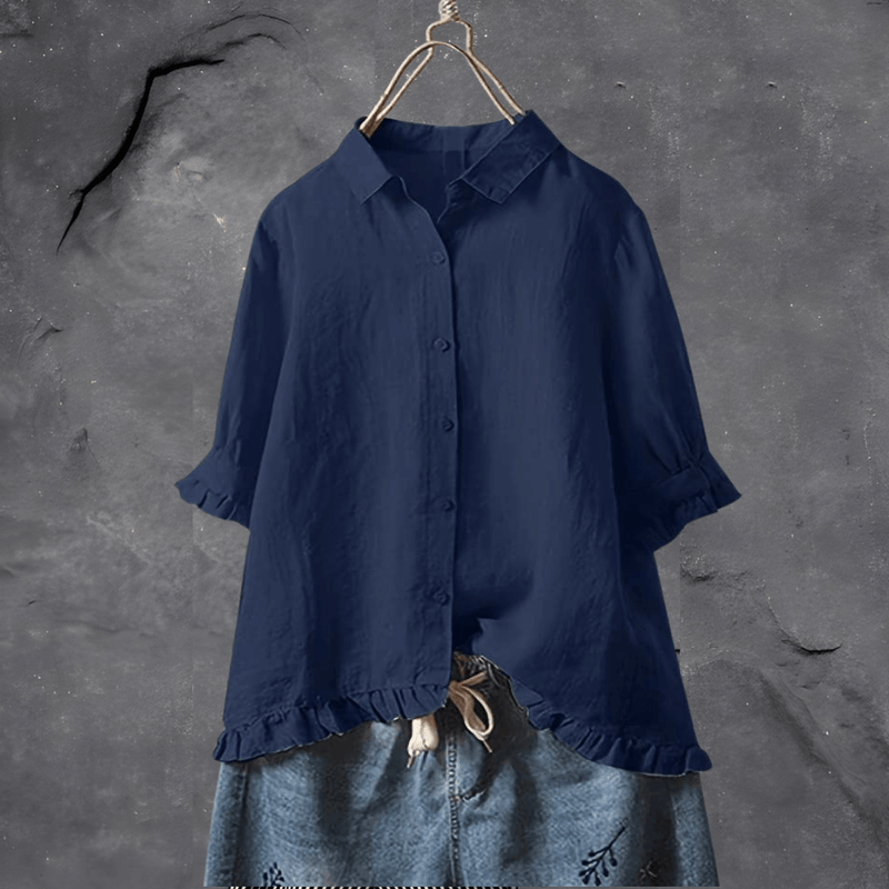 Losse Button Down Blouse met Elegante Pasvorm – Sophie