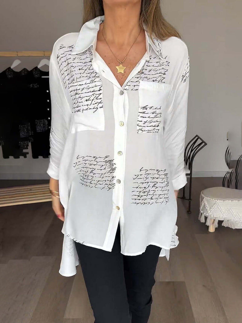 Casual damesoverhemd met elegante wikkelsnit – Seriva
