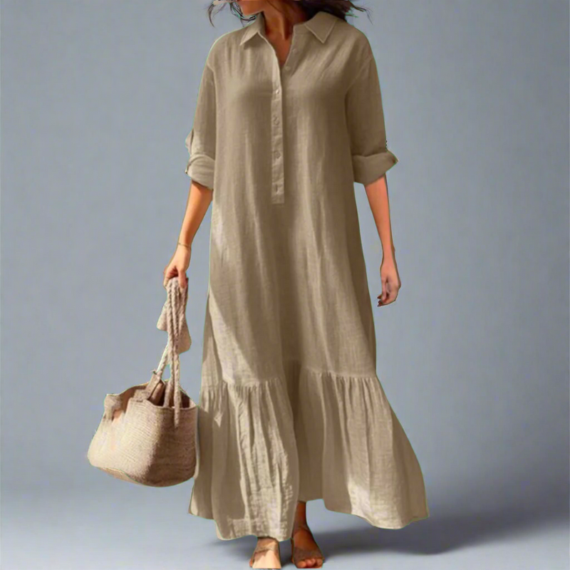 Elegante casual hemdjurk dames warm weer - Isa