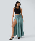 Flowy maxi rok met split en taille – Yara