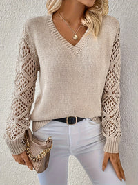 Elegante Gebreide V-hals Trui voor Dames - Jannes