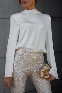 Blouse met sjaalkraag en open rug voor dames – Nadine