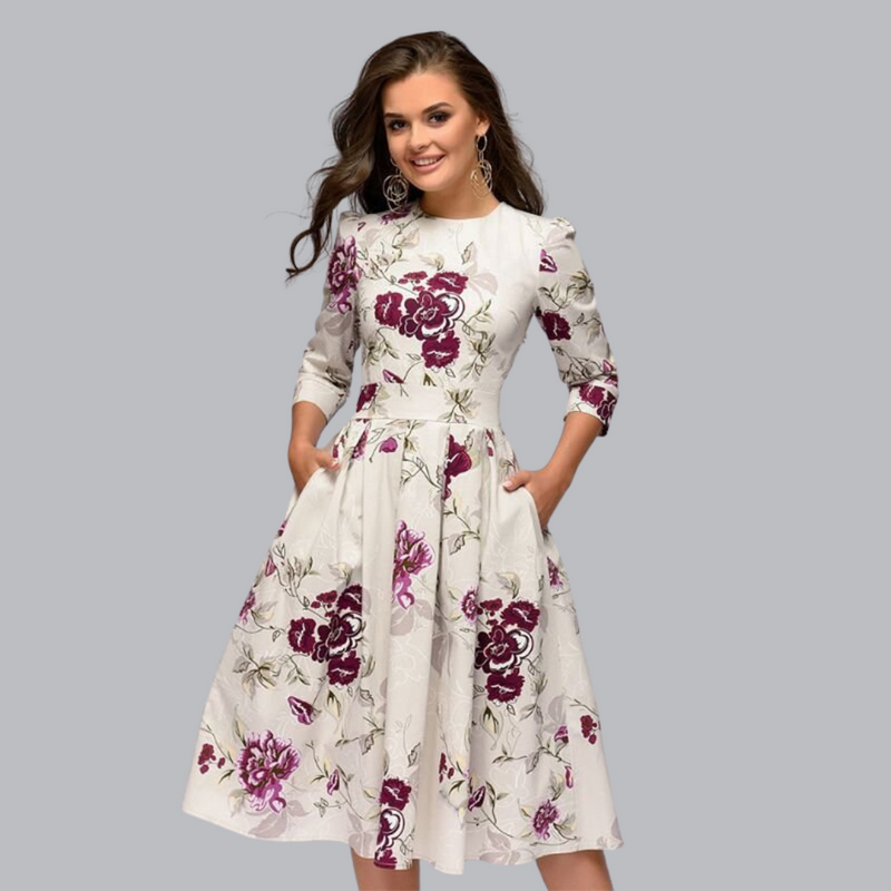 Bloemenjurk met elegante pasvorm voor dames – Elise