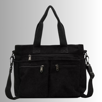 Corduroy tote bag met ritsvakken voor dames – Meliora