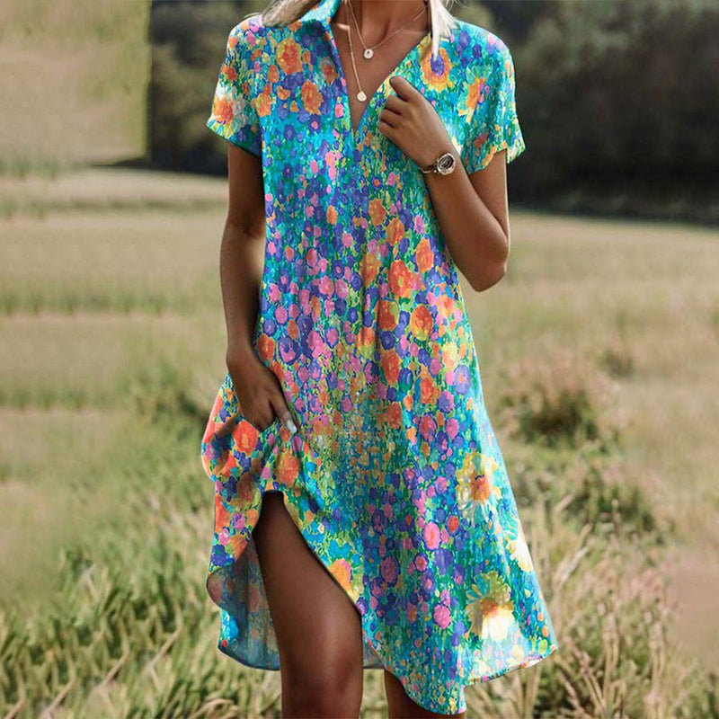 Flowy Midi Jurk met Bloemenprint voor Dames – Els