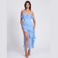 Elegante Maxi Jurk met Diepe V-hals - Julia