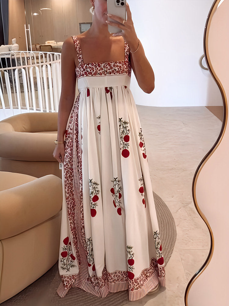 Elegante Maxi Jurk met Vierkante Hals voor Dames – Rosa