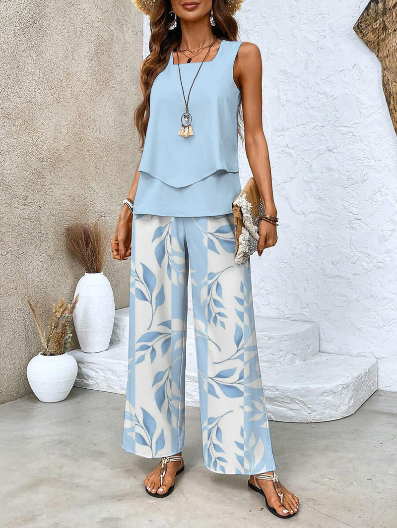 Stijlvolle dames zomer set blouse en broek – Elina
