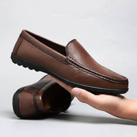 Heren Stiksel Detail Leren Instap Loafers