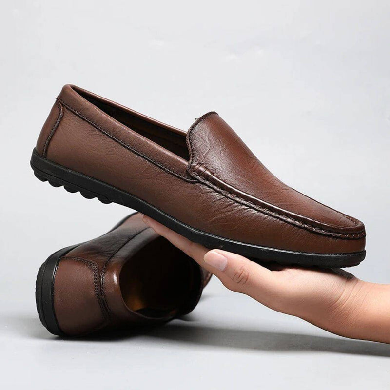 Heren Stiksel Detail Leren Instap Loafers