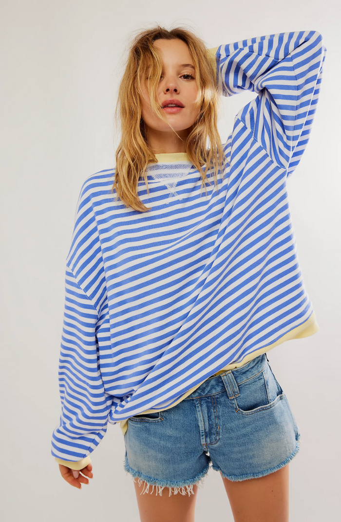 Dames trui gestreept los comfortabel casual stijl – Selvyna
