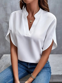 Stijlvolle dames blouse met V-hals en flared mouwen - Elise