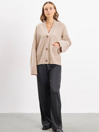 Oversized gebreide damescardigan met V-hals – Elise