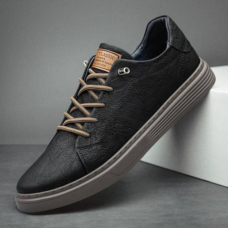 Heren leren sneakers met elegante afwerking – Victor