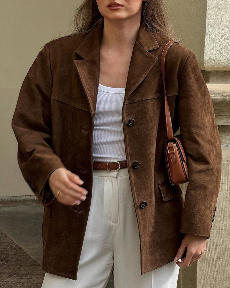 Vintage Suède Blazer voor Dames – Elvira
