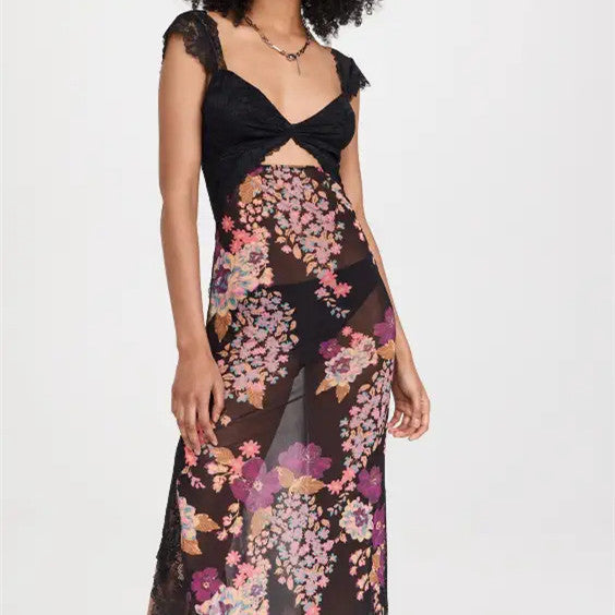 Maxi Jurk Bloemenprint met Split voor Zomeravonden - Selena
