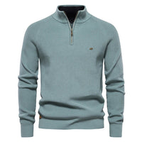 Gebreide zip-up trui met klassieke stijl – Brevora