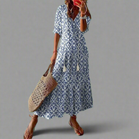 Comfortabele zomerjurk dames opvallende print luchtig - Mirana