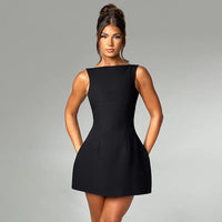 Mesh Mini Jurk met Lage Rug en Geplooide Details – Mila
