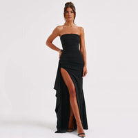 Strapless Maxi Jurk met Split en Stretch - Isabella