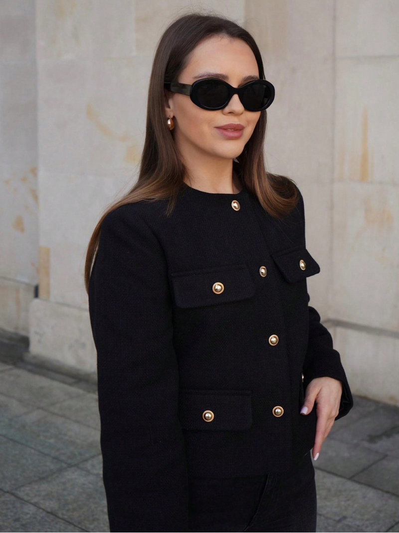 Elegante damesblazer met metalen knopen – Isabelle