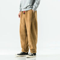 Lamswollen winterbroek met wijde pijpen en elastische taille – Anselor
