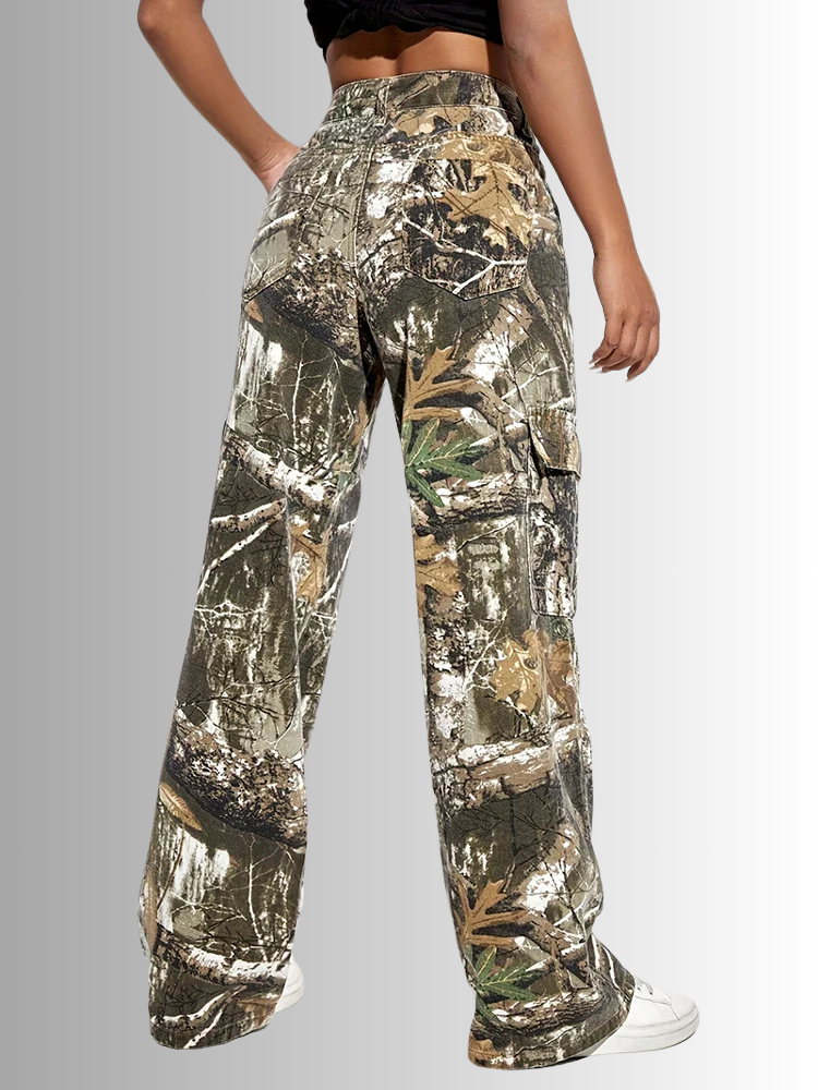 Camouflage wijde denim broek voor dames – Roxy