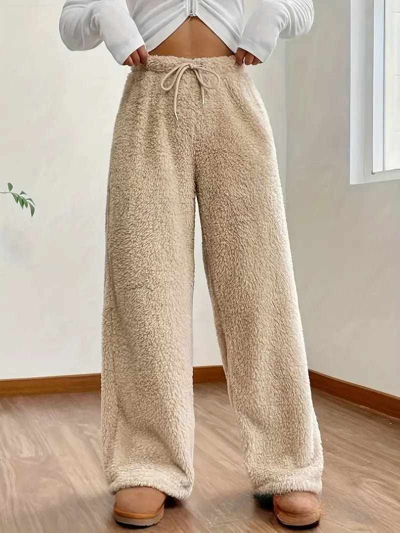 Hoge taille wijde broek met koord – Eva