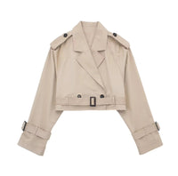 Dames korte trenchcoat herfstjas stijlvol en licht – Yara