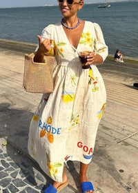 Mediterraanse zomerjurk voor dames met elegante print – Ysolde