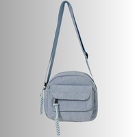 Corduroy crossbody tas met vakken en verstelbare band – Lumira