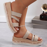Orthopedische sandalen met champagnekleurige glamour - Velmira
