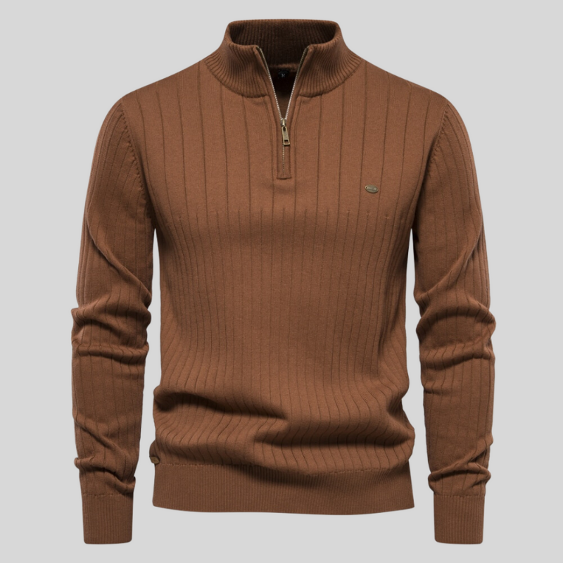 Ribgebreide heren sweater met spierpasvorm – Lars