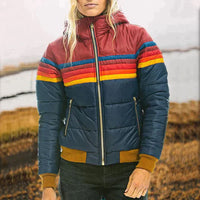 Trendy en warm pufferjack met kleurblok – Sophie