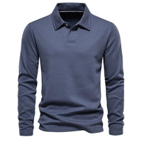 Heren poloshirt met lange mouwen en casual pasvorm – Oscar