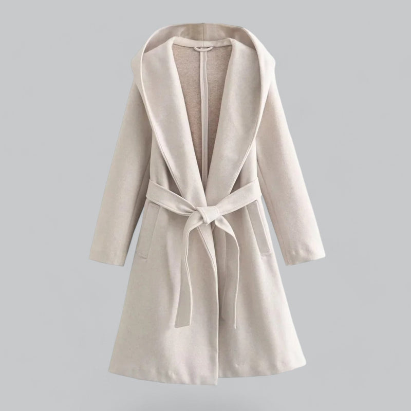 Casual trenchcoat met capuchon en ceintuur voor dames – Livia