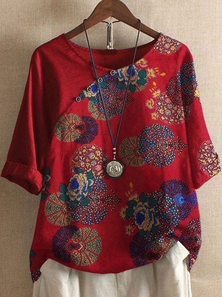 Bloemen Blouse Dames Zomer Loose Fit Maatkeuze – Aluretta