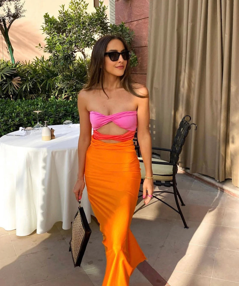 Elegante midi jurk voor dames met tijdloos silhouet – Solenne